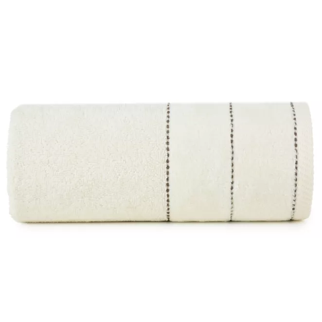 Ręcznik bawełniany ELZA z welurową bordiurą i kontrastującymi paseczkami Eurofirany