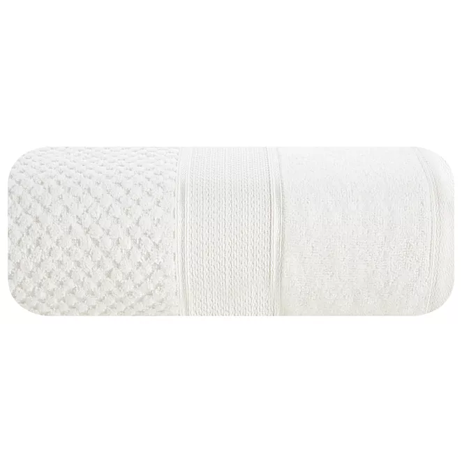 Ręcznik do rąk 90x150 cm bawełniany kolor kremowy z welwetową bordiurą 500 g/m2 JESSI Eurofirany