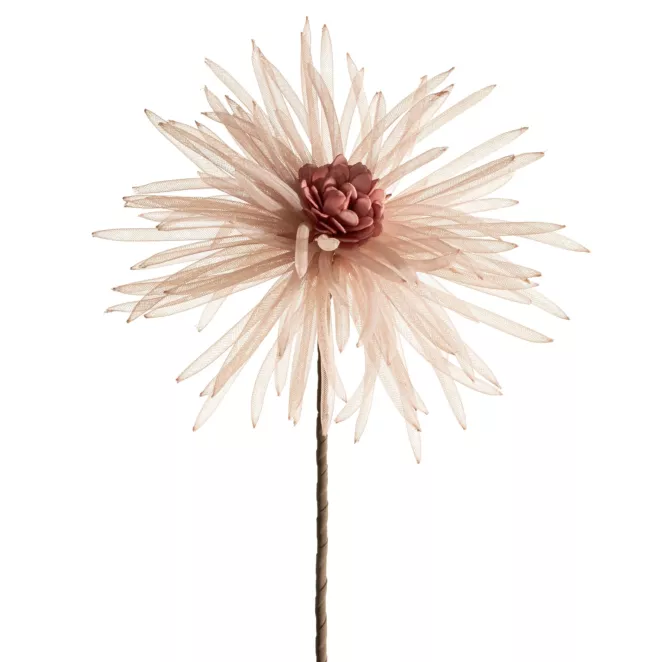 Kwiat sztuczny jasnoróżowy z organzy 80 cm Eurofirany