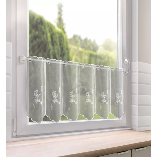 Tkanina firanowa zazdrostka zdobiona haftem dmuchawca Eurofirany