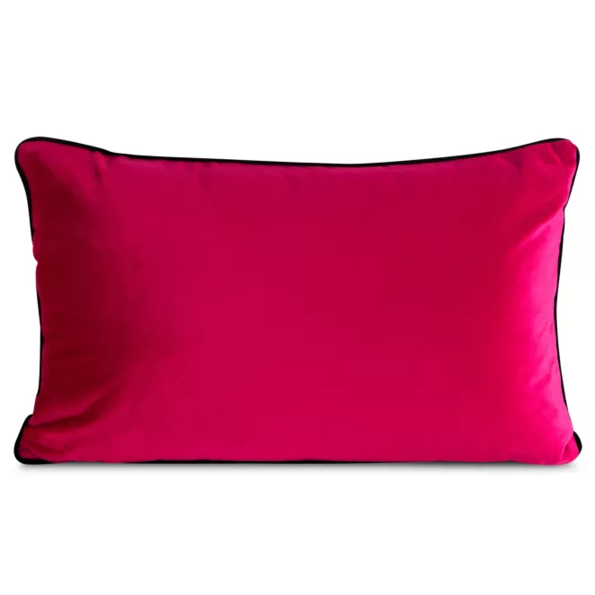 Poduszka 30 x 50 cm welwetowa amarantowa z kontrastującą lamówką GAJA 3 Eurofirany