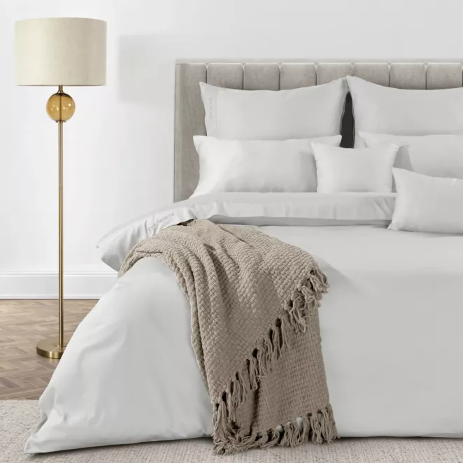 Pościel 140x200 cm z makosatyny bawełnianej kolor biały Eva Minge Eurofirany