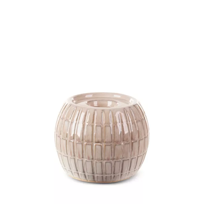 Świecznik ceramiczny kremowo-beżowy średnica 13x11 cm EDNA  Eurofirany