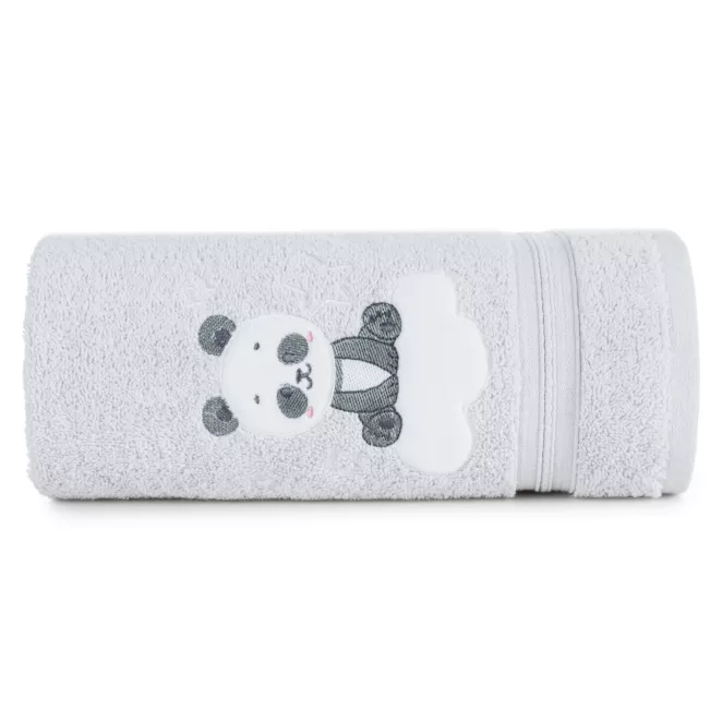 BABY 63 bawełniany ręcznik z kapturkiem z motywem pandy Eurofirany
