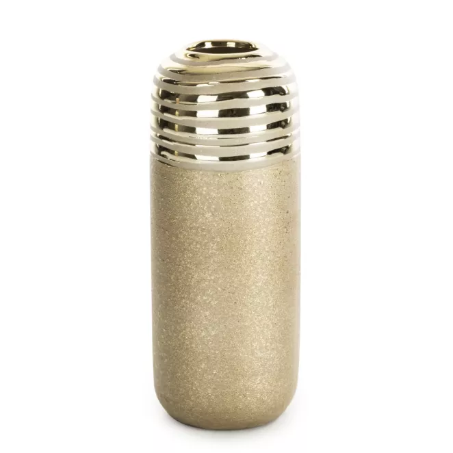 Wazon dekoracyjny ELARA zdobiony lśniącymi pasami Eurofirany