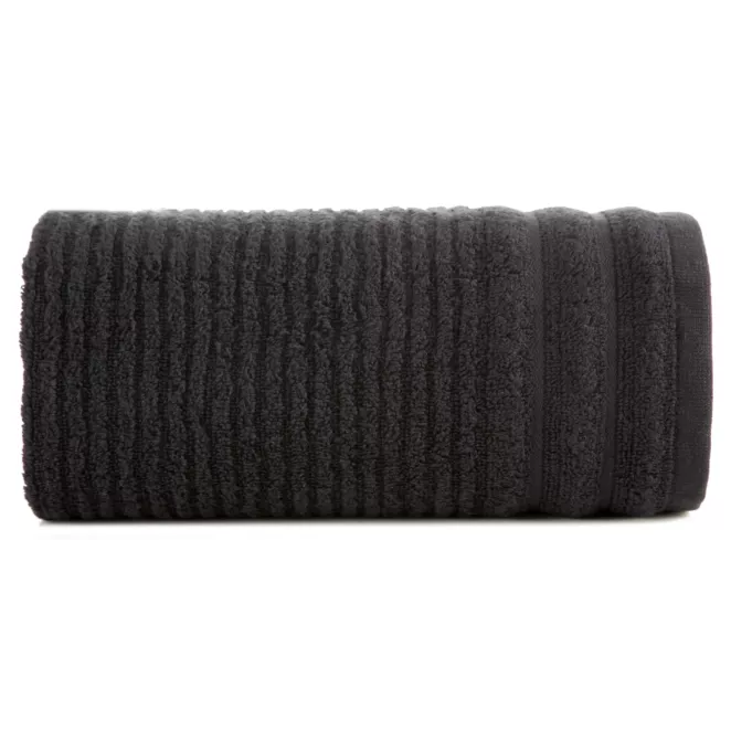 Ręcznik do rąk 30x50 cm bawełniany kolor czarny w prążki 400 g/m2 SAMMY Eurofirany