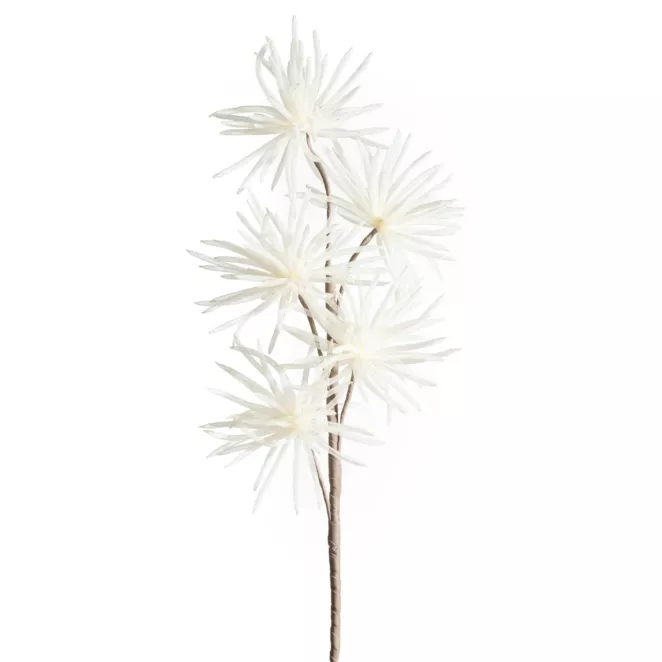 Kwiat sztuczny musztardowy z organzy 80 cm Eurofirany