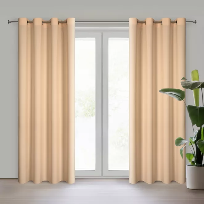 Zasłona ciemnokremowa z matowej gładkiej tkaniny 140x250 cm przelotka RITA Eurofirany