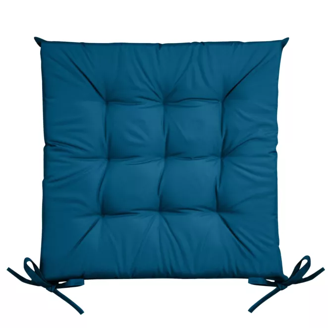 Poduszka na krzesło 40 x 40 x 5 cm wodoodporna granatowa z pikowaniem GARDEN Eurofirany