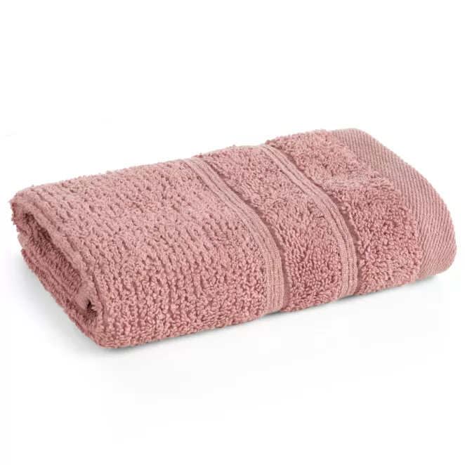 Ręcznik do rąk 30x50 cm bawełniany kolor pudrowy w błyszczące paseczki AMIRA Eurofirany