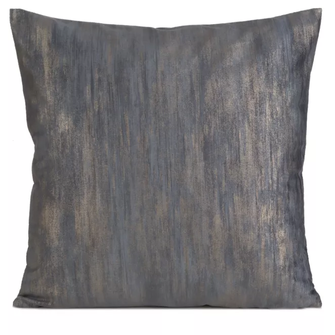 Poszewka na poduszkę 45x45 cm welwetowa z przecieranym wzorem grafitowa ESTEL Eurofirany