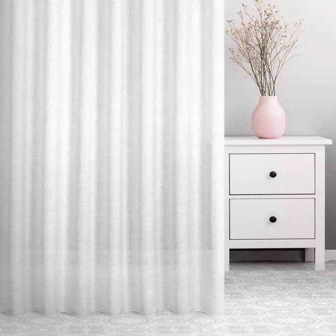 Zasłona szyta na taśmie fala naturalna z miękkiej tkaniny w stylu eko