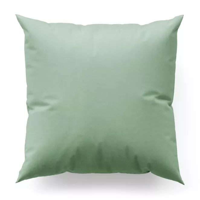 Poszewka szyta miętowa z gładkiej tkaniny z delikatnym połyskiem