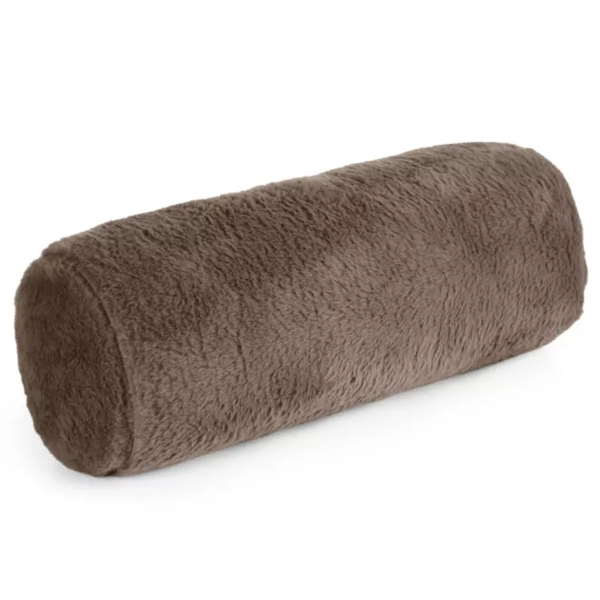 Poduszka wałek 15x45 cm beżowy z miękkiej futrzanej tkaniny  NINA Eurofirany