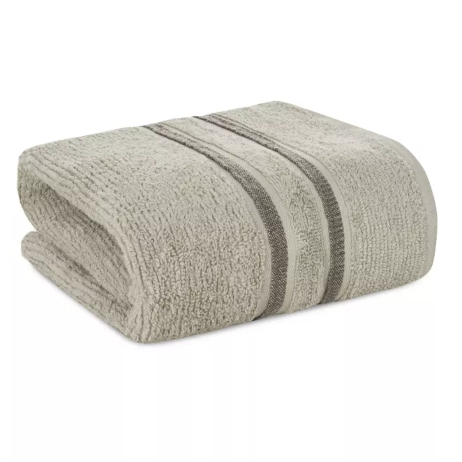 Ręcznik do rąk 30x50 cm bawełniany kolor jasnobeżowy w kontrastujące pasy 500 g/m2 DINA Eurofirany