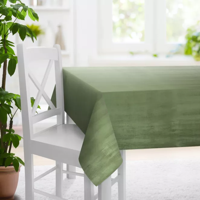 Obrus szyty oliwkowy z miękkiej tkaniny welwetowej