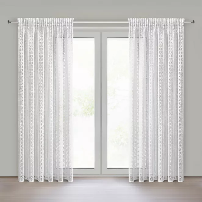 Zasłona biała z siateczki 140x270 cm taśma - BONITA Eurofirany