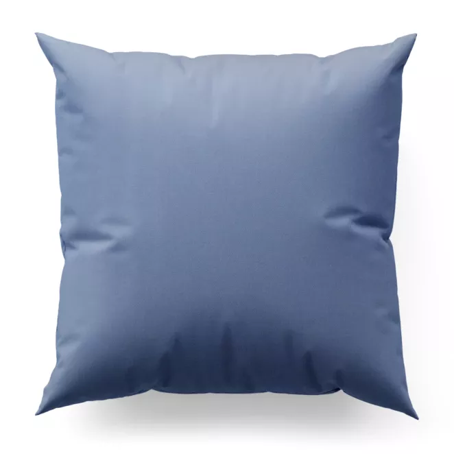 Poszewka szyta niebieska z gładkiej tkaniny z delikatnym połyskiem