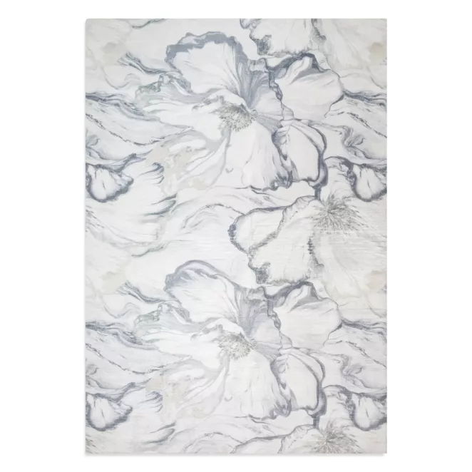 Dywan 50x80 cm szaro, kremowy z motywem kwiatów LOTUS 1 Eurofirany