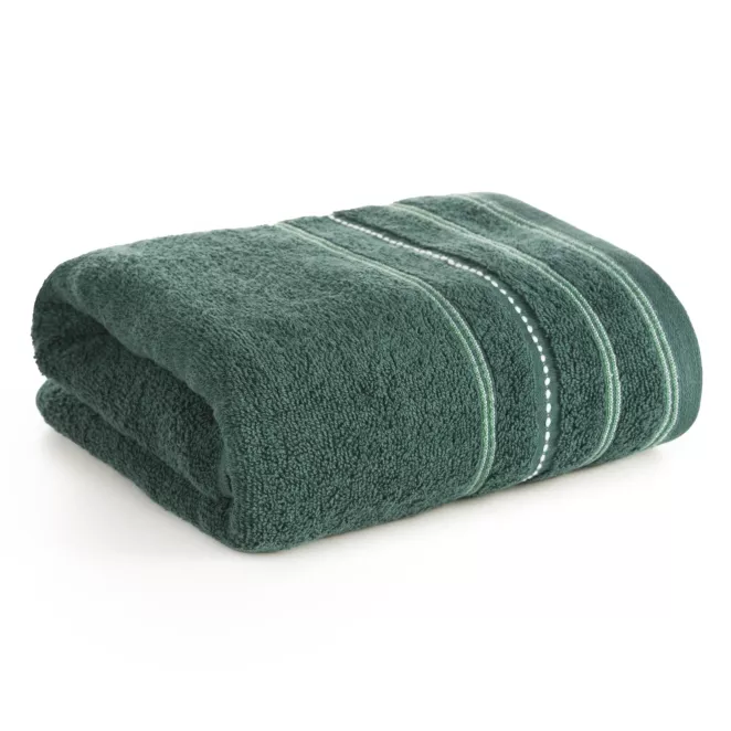 Ręcznik do rąk 30x50 cm bawełniany kolor ciemnozielony w pasy 500 g/m2 VENTO Eurofirany
