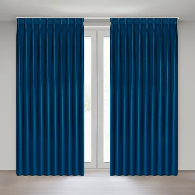 Zasłona granatowa z welwetowej tkaniny 125x270 cm system flex - MELANIE Eurofirany