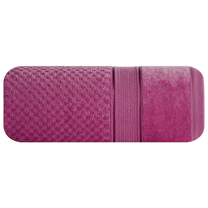 Ręcznik kąpielowy 90x150 cm bawełniany kolor amarantowy z welwetową bordiurą 500 g/m2 JESSI Eurofirany