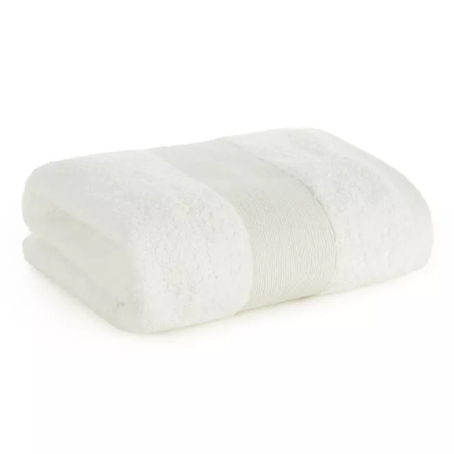 Ręcznik kąpielowy 70x140 cm bawełniany kolor beżowy z ozdobną błyszczącą bordiurą 500 g/m2 ZOJA Eurofirany