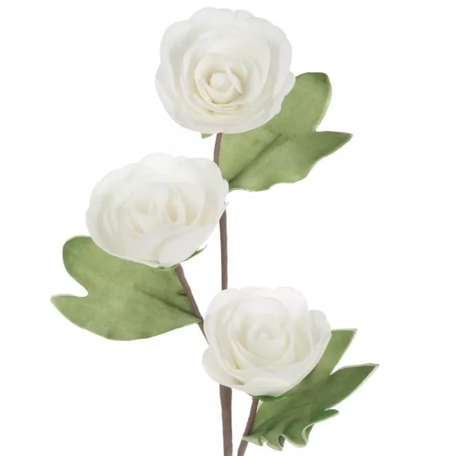 Kwiat sztuczny dekoracyjny biały Eurofirany