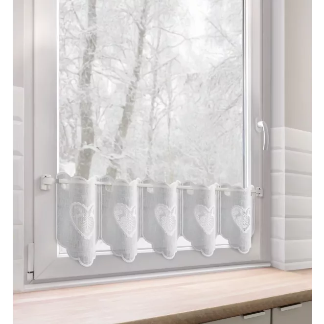 Tkanina firanowa zazdrostka z świątecznym ażurowym haftem Eurofirany