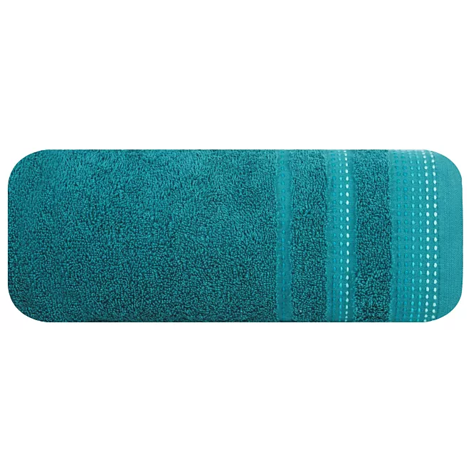 Ręcznik do rąk 30x50 cm bawełniany kolor turkusowy z ozdobnym stębnowaniem 500 g/m2 POLA Eurofirany