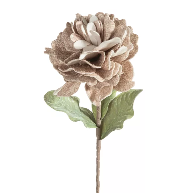 Kwiat sztuczny ciemnobeżowy z plastycznej pianki foamiran 75 cm Eurofirany