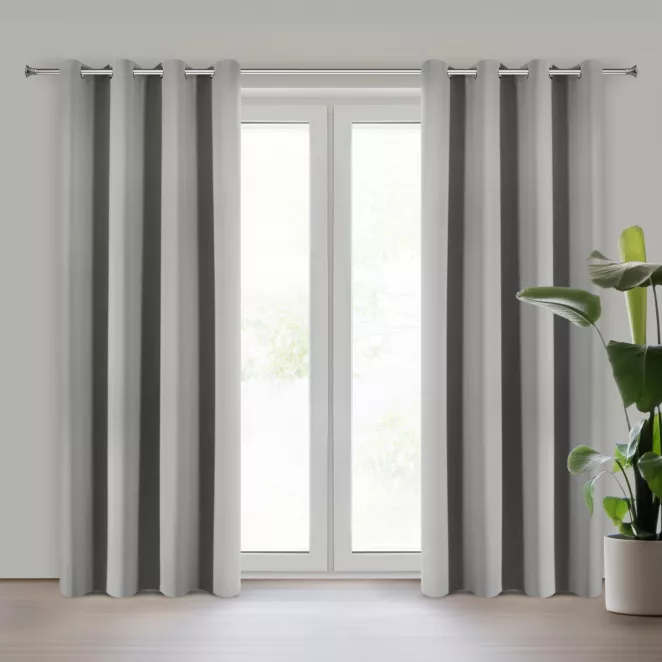 Zasłona szara zaciemniająca gładka półmatowa 135x250 cm przelotka LOGAN Eurofirany