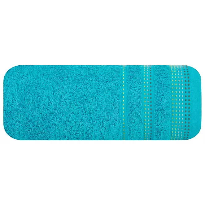 Ręcznik do rąk 30x50 cm bawełniany kolor turkusowy z ozdobnym stebnowaniem 500 g/m2 POLA Eurofirany