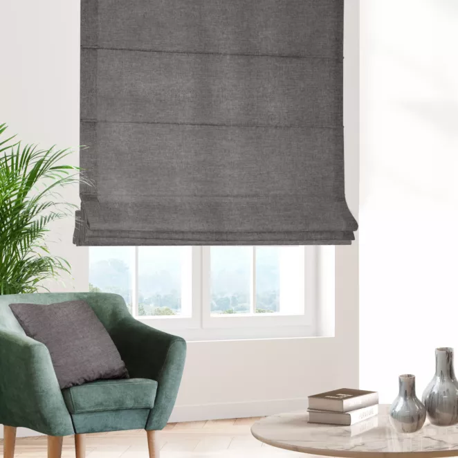 Roleta rzymska stalowa z tkaniny szenilowej z efektem melanżu