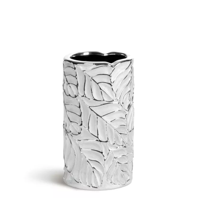 Wazon ceramiczny MIRIAM z tłoczonym wzorem liści Eurofirany