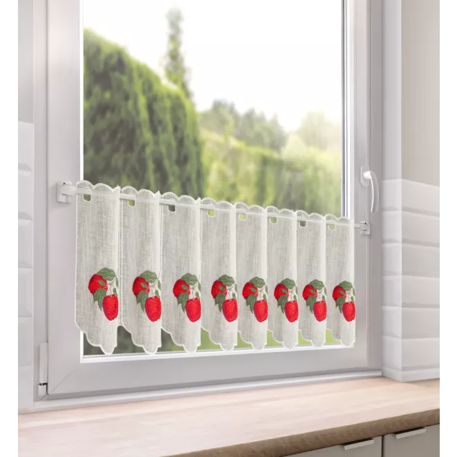 Tkanina firanowa zazdrostka zdobiona haftem Eurofirany