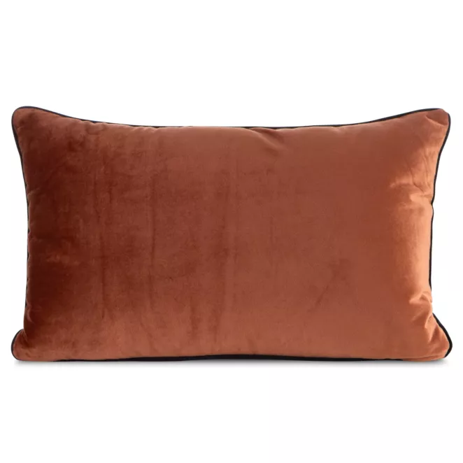 Poduszka 30 x 50 cm welwetowa ceglasta z kontrastującą lamówką GAJA 3 Eurofirany