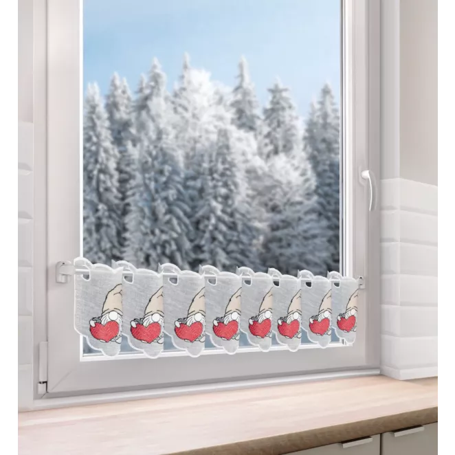 Tkanina firanowa zazdrostka z świątecznym haftem