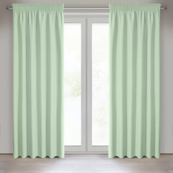 Zasłona jasnozielona z matowej gładkiej tkaniny 140x270 cm taśma RITA Eurofirany