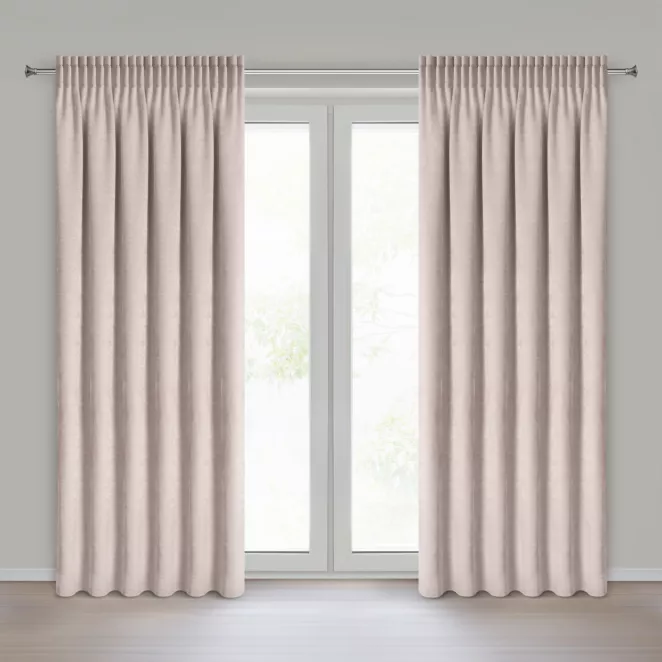 Zasłona różowa o szenilowej strukturze 140x270 cm taśma - NILO Eurofirany