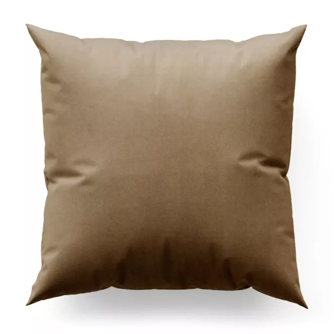 Poszewka szyta ciemnobeżowa z gładkiego, matowego welwetu