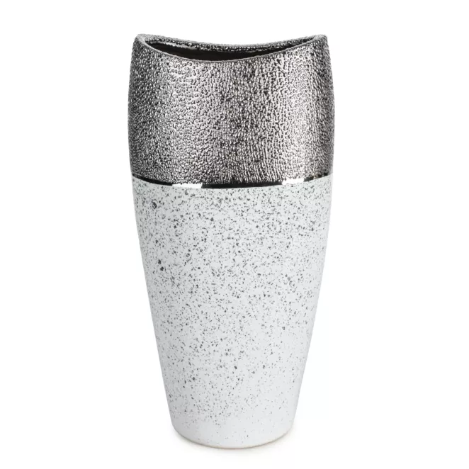 Wazon ceramiczny MILO zdobiony imitacją granitu Eurofirany