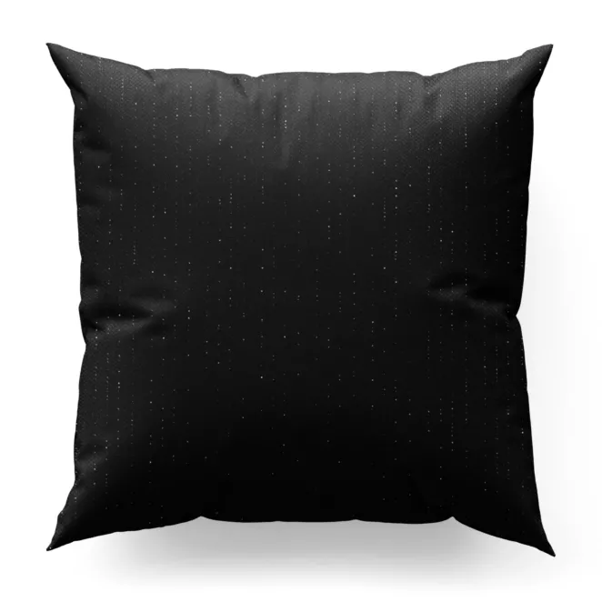 Poszewka szyta czarna z miękkiej, matowej tkaniny w stylu eko o naturalnym splocie