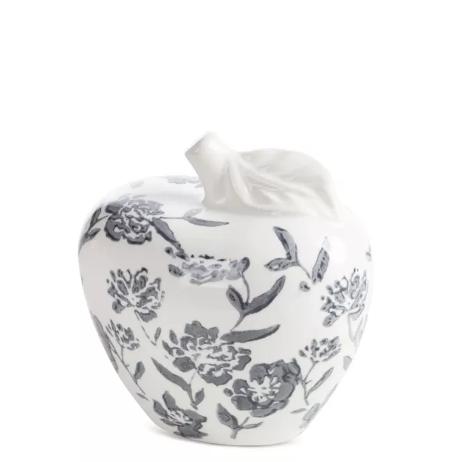 Figurka dekoracyjna biało, granatowa zdobiona roślinnym motywem 13x9x13 cm VIVIAN Eurofirany