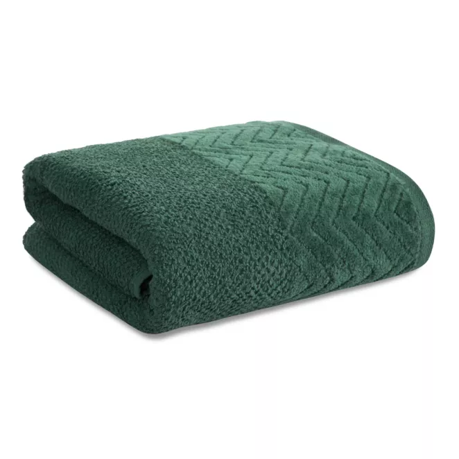 Ręcznik do rąk 30x50 cm bawełniany kolor zielony o ryżowej strukturze z welwetową bordiurą 500 g/m2 LOREN Eurofirany