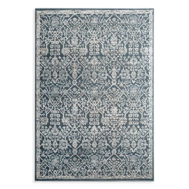 Dywan 60x100 cm ciemnoniebiesko, kremowy z wzorem ornamentu ELORA 6 Eurofirany