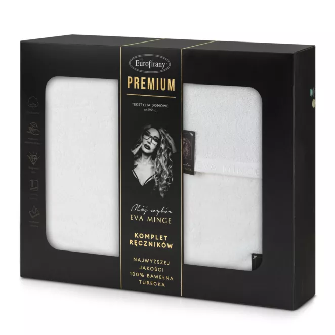 Zestaw ręczników bawełnianych 3 szt kolor biały 550 g/m2 VENUS Eva Minge Eurofirany