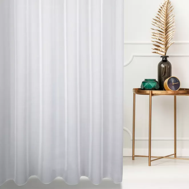 Tkanina firanowa gładka siateczka z delikatnym połyskiem z kolekcji Pierre Cardin Eurofirany