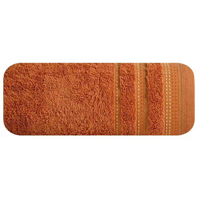Ręcznik kąpielowy 50x90 cm bawełniany kolor pomarańczowy z ozdobnym stębnowaniem 500 g/m2 POLA Eurofirany