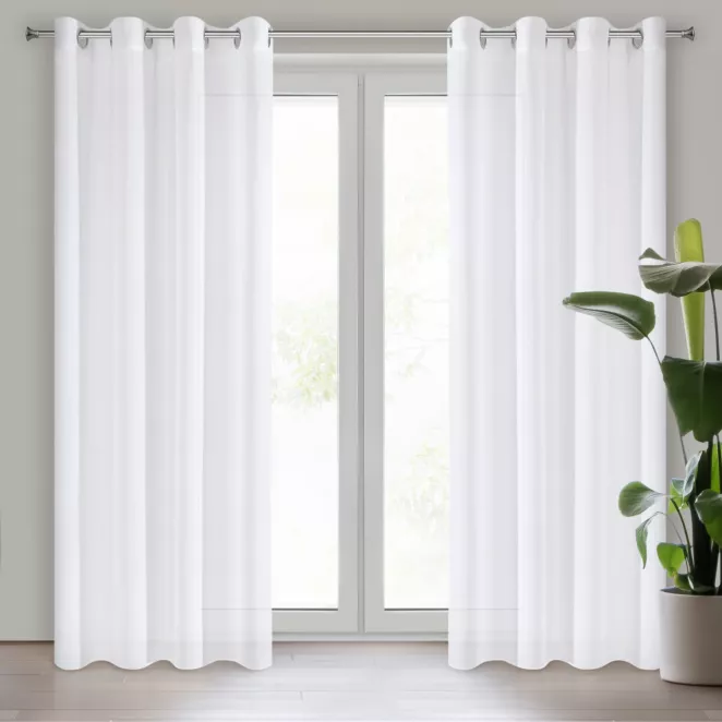 Firana biała z gładkiej etaminy 140x250 cm przelotka - ESIM Eurofirany